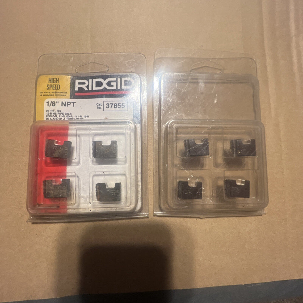 Lot Of 2 Acks Ridgid 37855 1/8" NPT 12R High Speed Pipe Die Set 27 TPI