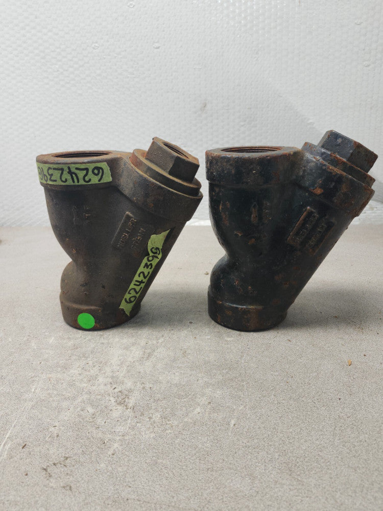 USED LOT OF 2 MUELLER STEAM Y STRAINER  2'' 2.0-11M-01