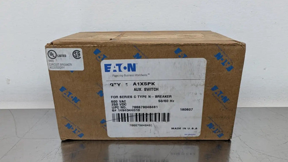 Eaton A1X5PK Auxiliary Switch 600VAC/250VDC