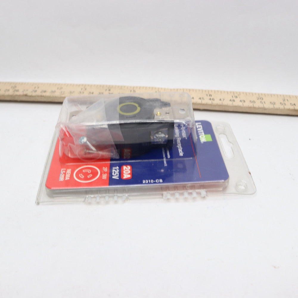 Leviton 20 Amp 3-Wire Nylon Single Outlet, Black 2310-CS