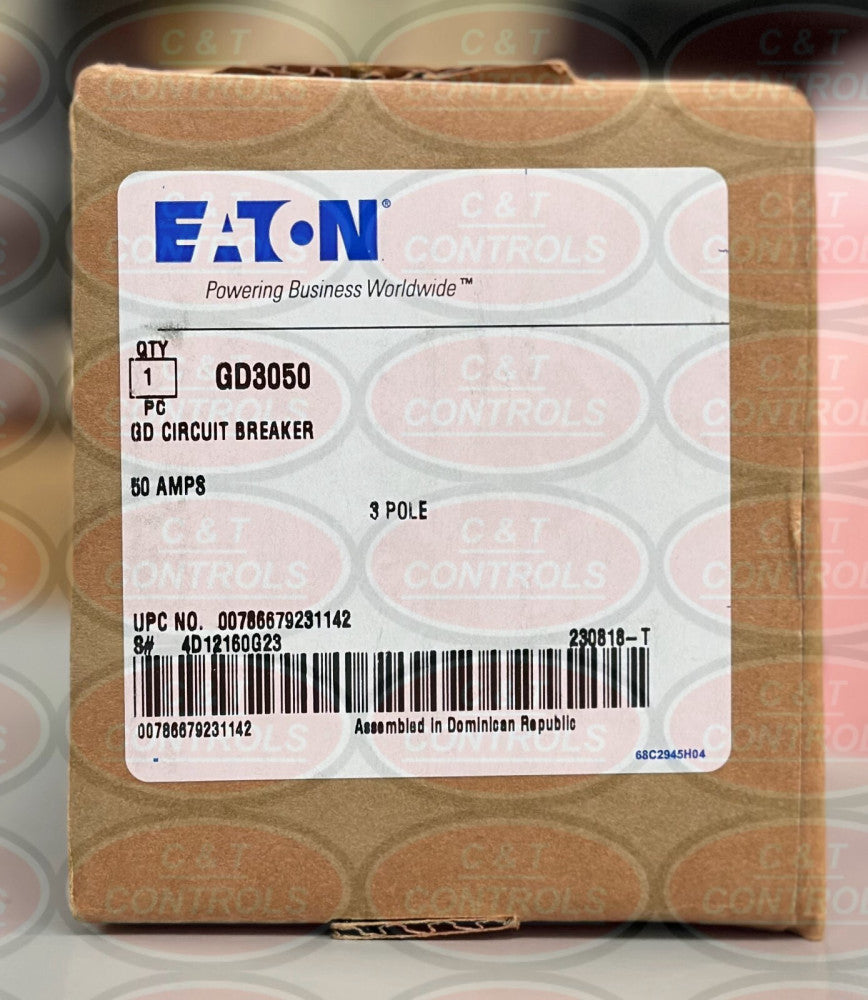Eaton GD3050 3P 50A Circuit Breaker New In Box USA Stock