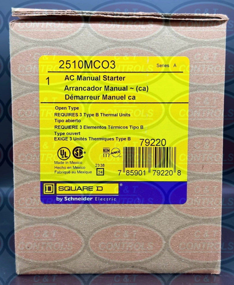 Square D 2510MCO3 3P Manual Starter New In Box USA Stock