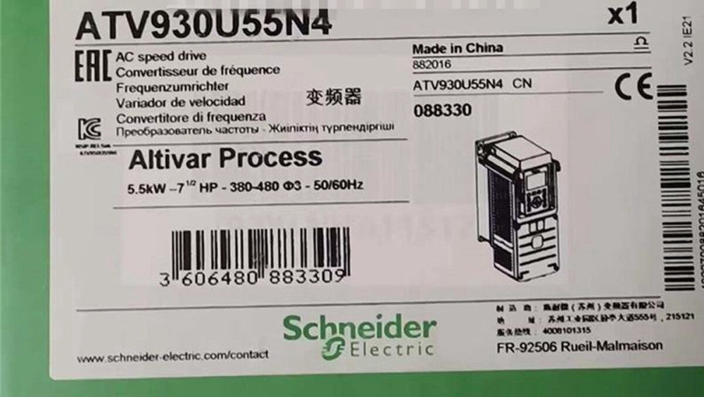 Schneider Electric Factory Sealed ATV930U55N4 Altivar Process AC speedt drive