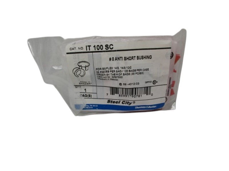 THOMAS & BETTS IT100SC ANTI SHORT BUSHING (PKG OF 35)  NSMP