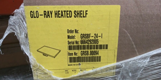 (1) Hatco GRSBF-24-I GLO-RAY Heated Shelf, 25.5" Width and 21" Depth