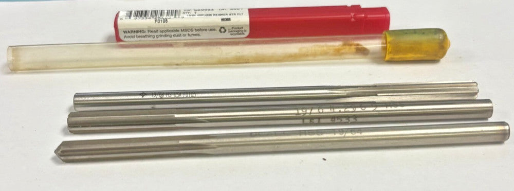 ASSORTED REAMERS LOT OF 3 19/64" DIAMETER STRAIGHT-CYLNIDRICAL C25622 #533