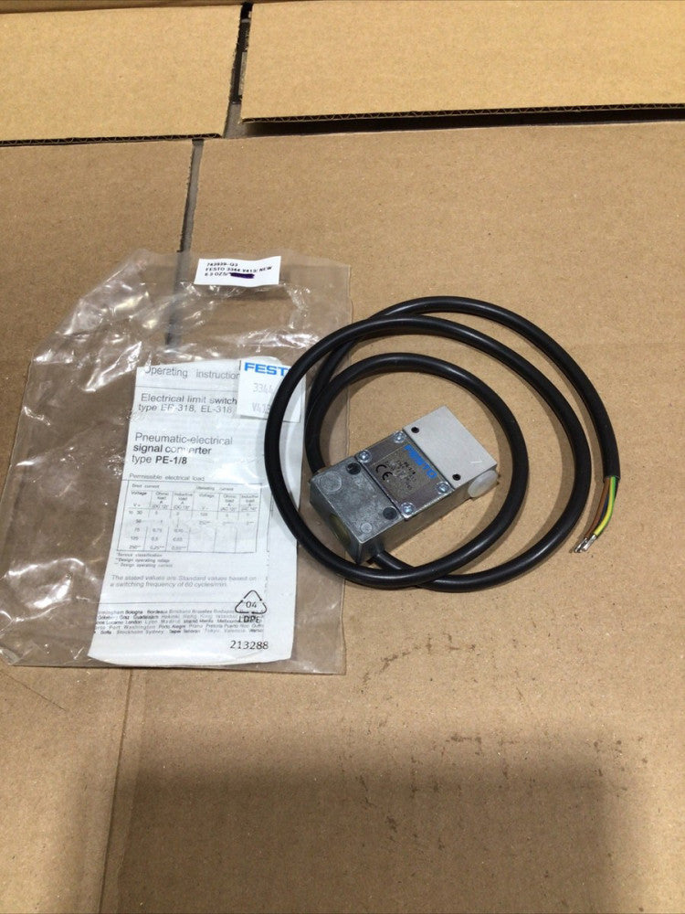Festo PE-1/8  3344   Pneumatic Converter V413 NOS