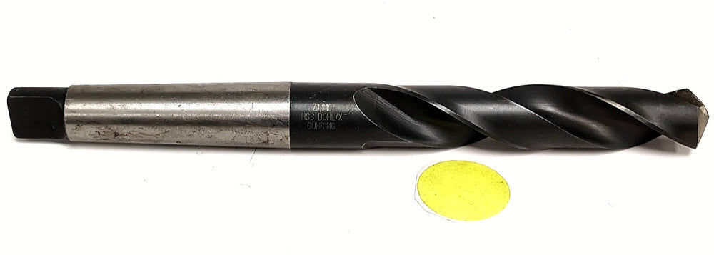 GUHRING 2-FLUTE MORSE TAPER DRILL BIT 6" FLUTE LENGTH 1" NECK 3" SHANK HSS