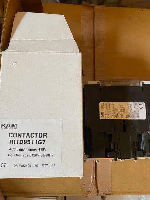 SCHNEIDER/RAM RI1D9511G7 CONTACTOR 95A 120V AC COIL REPLACES LC1D9511G7 (NEW)