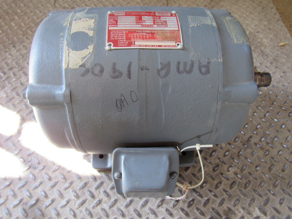 PEERLESS ELECTRIC / PORTER MOTOR P215J 1750/830RPM 460V 60HZ 3PH 5.25HP
