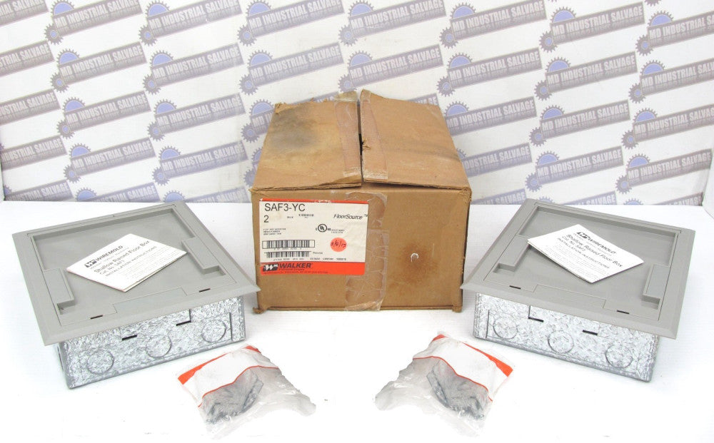 (2 Pc) WALKER FloorSource - SAF3-YC - 2-1/2 in SHALLOW RAISED FLOOR BOX Grey