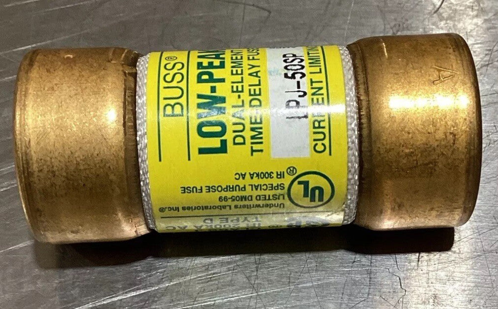 LPJ-50SP Bussmann 50A 600Vac LOW-PEAK Dual-element Time Delay Fuse F10 Nos