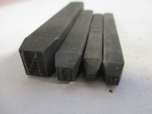 1/4", 1/16", 1/8" Letter N Machine Made Individual Steel Stamps - Lot of 4