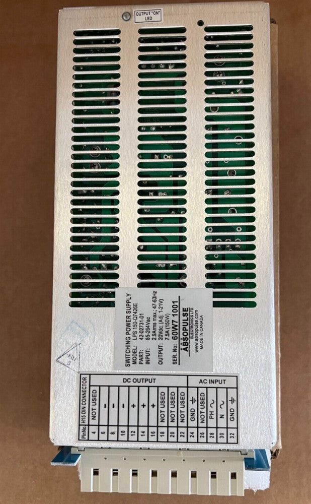 ABSOPULSE, LPS 150-Q7426E, OUTPUT 20Vdc, SWITCHING POWER SUPPLY, MAKE OFFER!