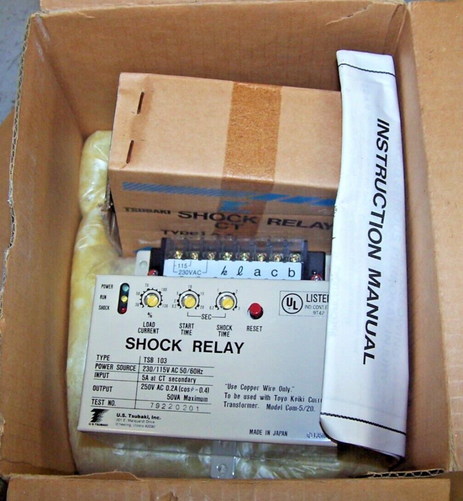 NEW TSUBAKI SHOCK RELAY 120/240 VAC 250 VAC 50 VA 0.2 AMP  TSB103