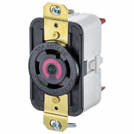 Hubbell Wiring Device-Kellems Hbl2730st Locking Receptacle, L16-30R, 30 A, 480V