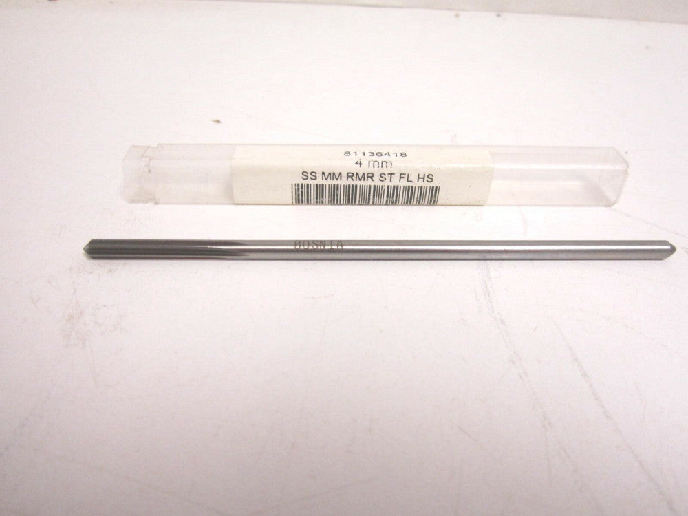 4mm x 1-1/4 x 4-1/2 OAL HSS Right Hand Straight Chucking Reamer