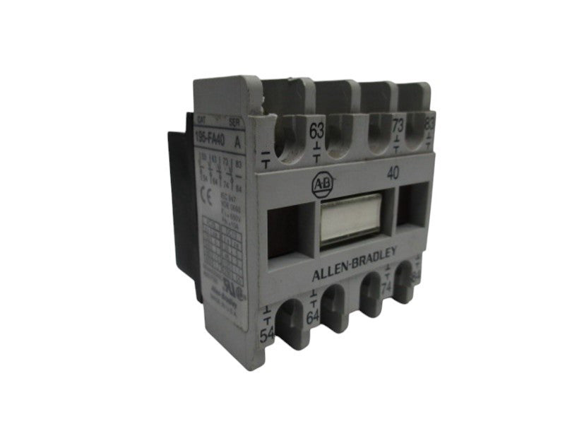 ALLEN BRADLEY 195-FA40 SER.A AUXILIARY CONTACT BLOCK  UNMP