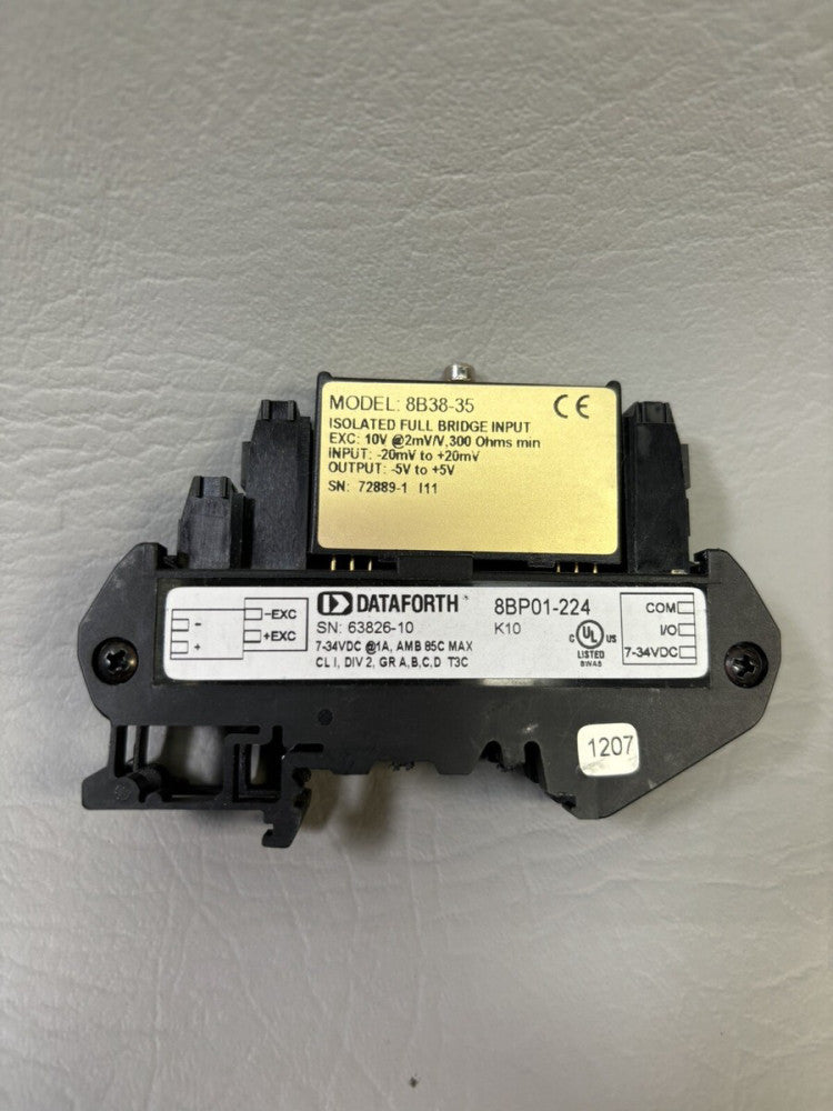 DATAFORTH 8B38-35 ISOLATED FULL BRIDGE INPUT W/ 8BP01-224
