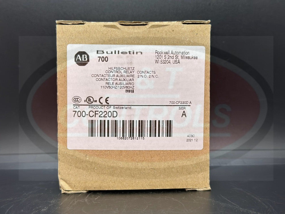 Allen Bradley 700-CF220D 110/120V Control Relay New In Box USA Stock