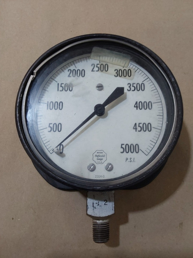 Acco Helicoid 4.75" Face Pressure Gauge 0-5000 psi