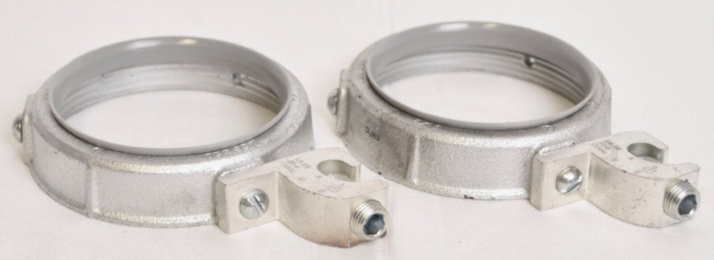 2 Count Insulated 3-1/2" Grounding Bushings Conduit Locknuts With Grounds MGB350