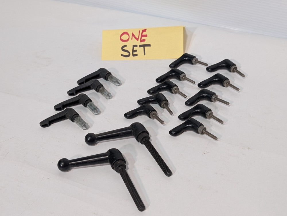 Lot of 16 Mixed Sizes Adjustable Locking Lever Handles 1.5", 2", 3" & 3.5"