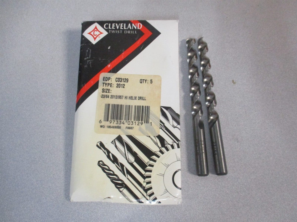 Cleveland (C03129) 23/64″ x 4-7/8" OAL 118° HSS Jobber Drill - Pack of 2