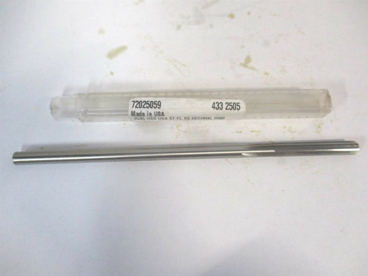 (433-0.2505) 0.2505" x 1-1/2" x 6" 6-Flute Straight Shank HSS Chucking Reamer 