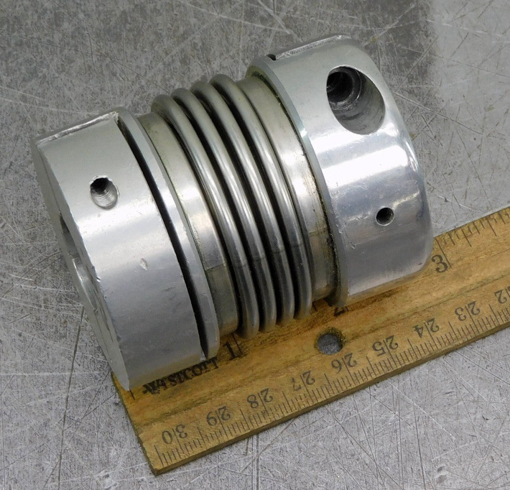 R & W Flexible Bellows Clamp Shaft Coupling .475" x .875"