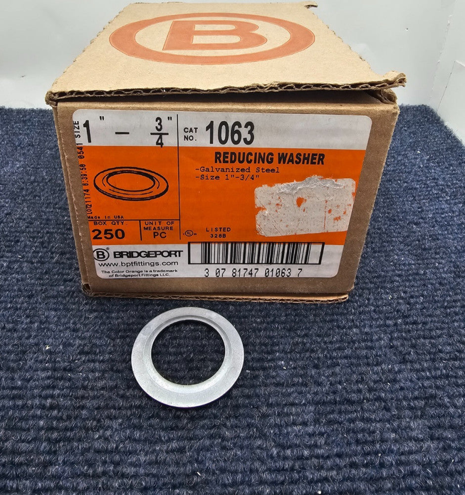 (250 PIECES) BRIDGEPORT 1063 1" - 3/4" Reducing Washers Galvanized Steel