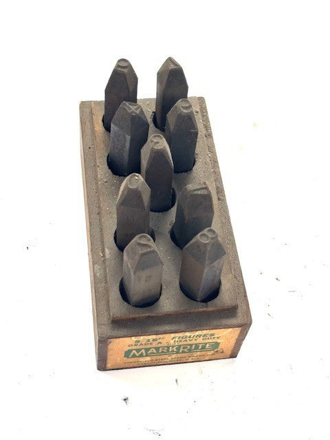 5/16" MARKRITE GRADE A-HEAVY DUTY STEEL HAND HELD NUMBER STAMPS