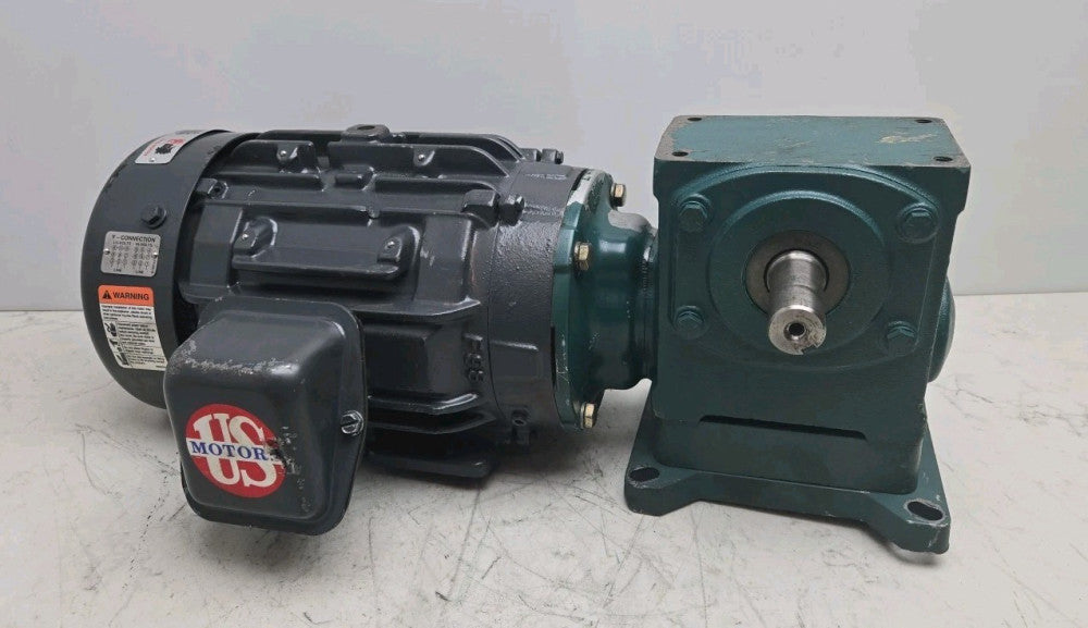 Dodge 20Q10L14 Right Angle Gear Reducer 10:1 Ratio w/ US Electric Inverter Motor