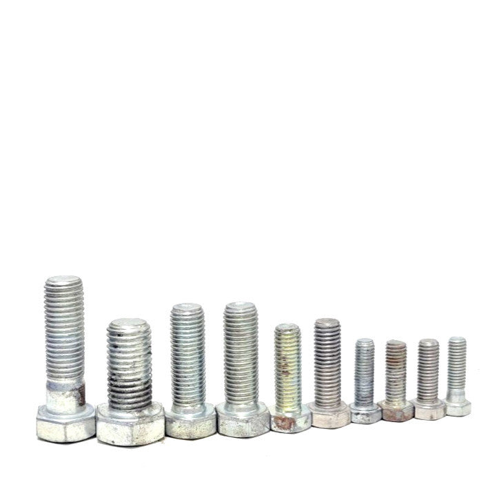 ASSORTED LOT OF HEX BOLTS ZINC PLATED (LOT OF 10)