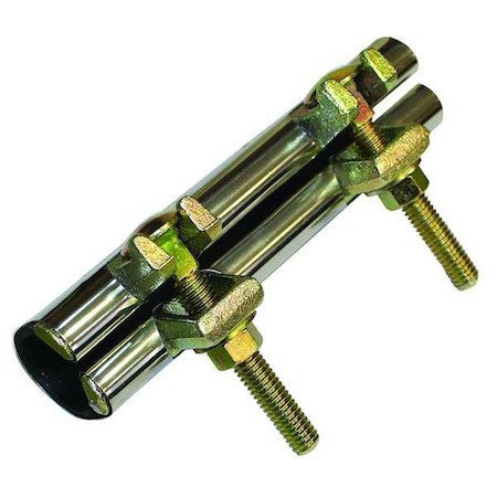 Zoro Select 24T957 Repair Clamp,Two Bolt,1-1/4 In,304 Ss