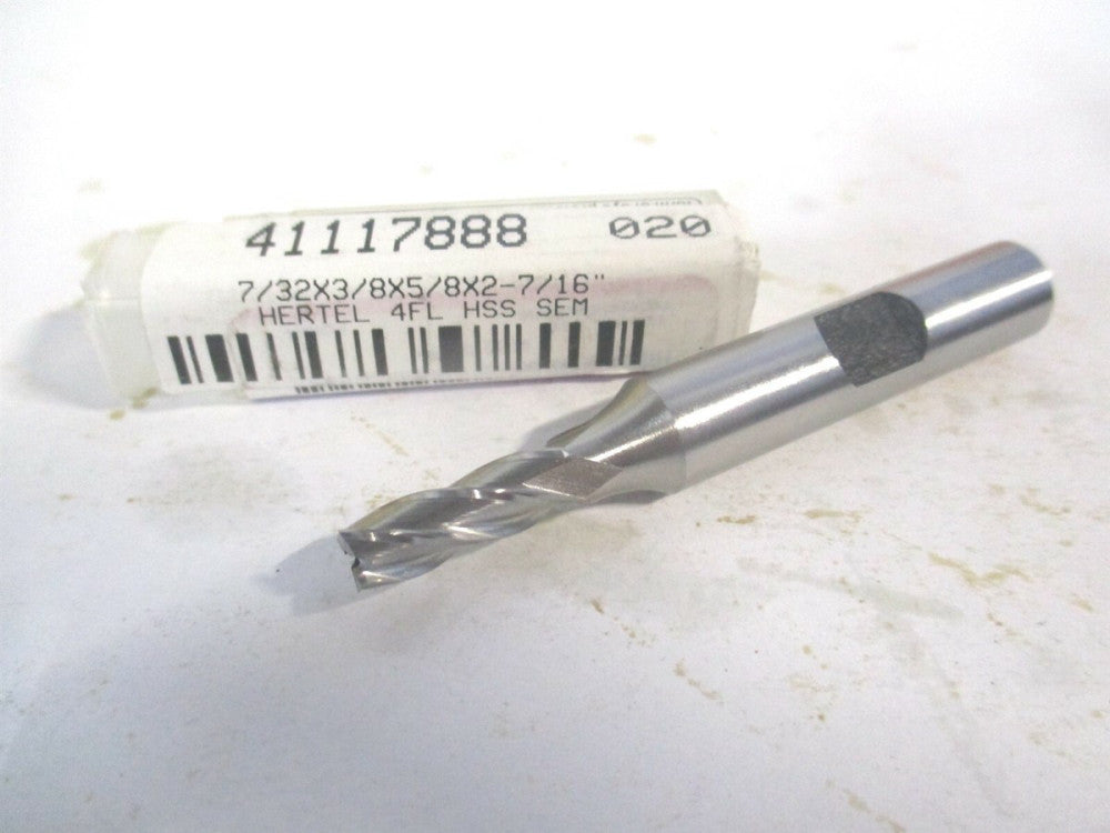 (E103101401) 7/32" x 5/8" x 3/8" x 2-7/16" OAL 4 Flute HSS Square End Mill 
