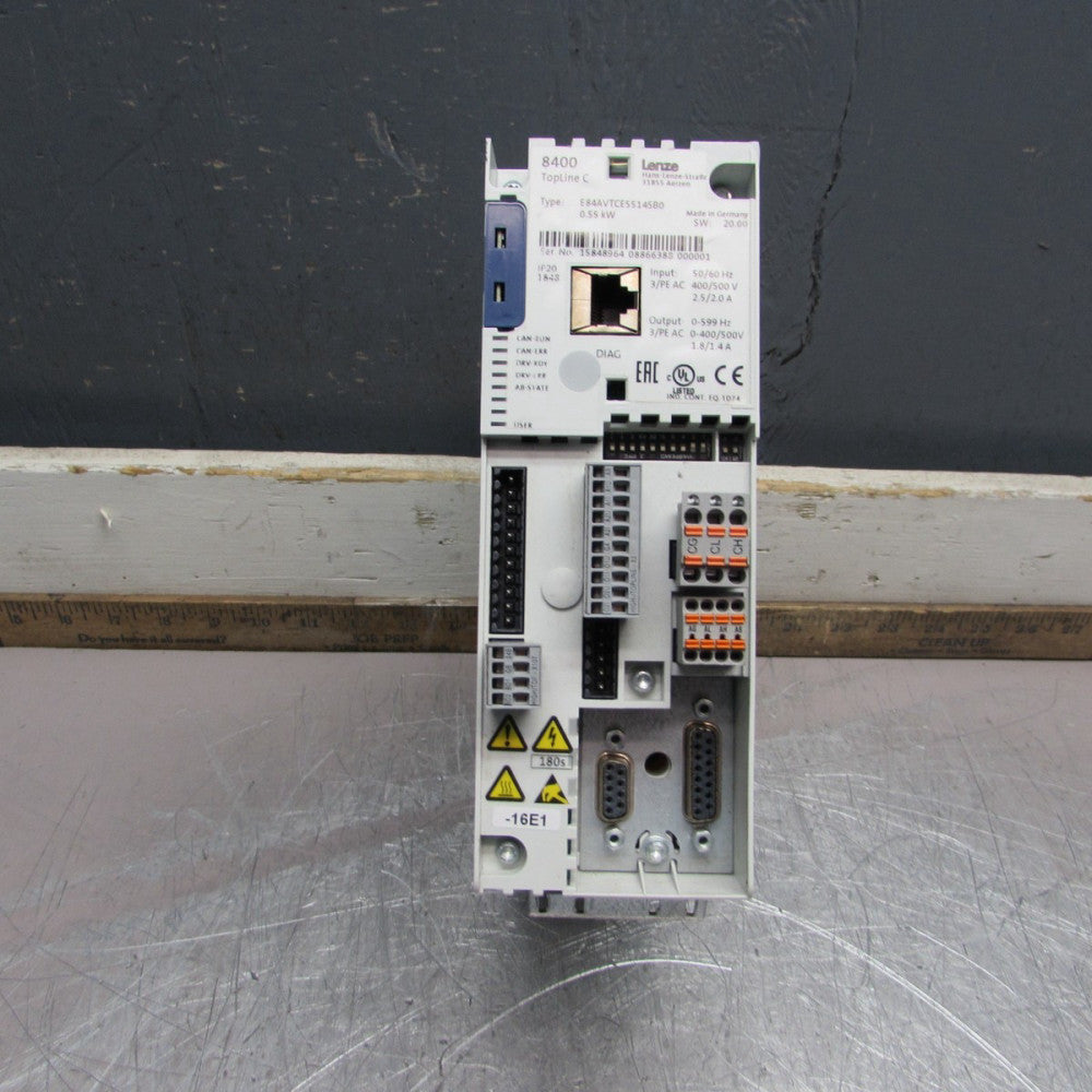 LENZE E84AVTCE5514SB0, 8400 TopLine-C INVERTER, 0.55kW, 3ph, MAKE OFFER!