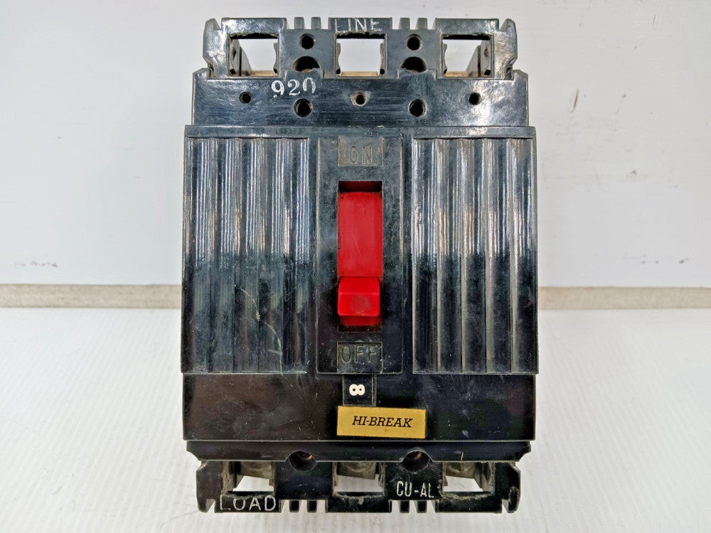 GE 100 Amp Hi-Break Circuit Breaker 3 Pole 480 VAC THEF134100