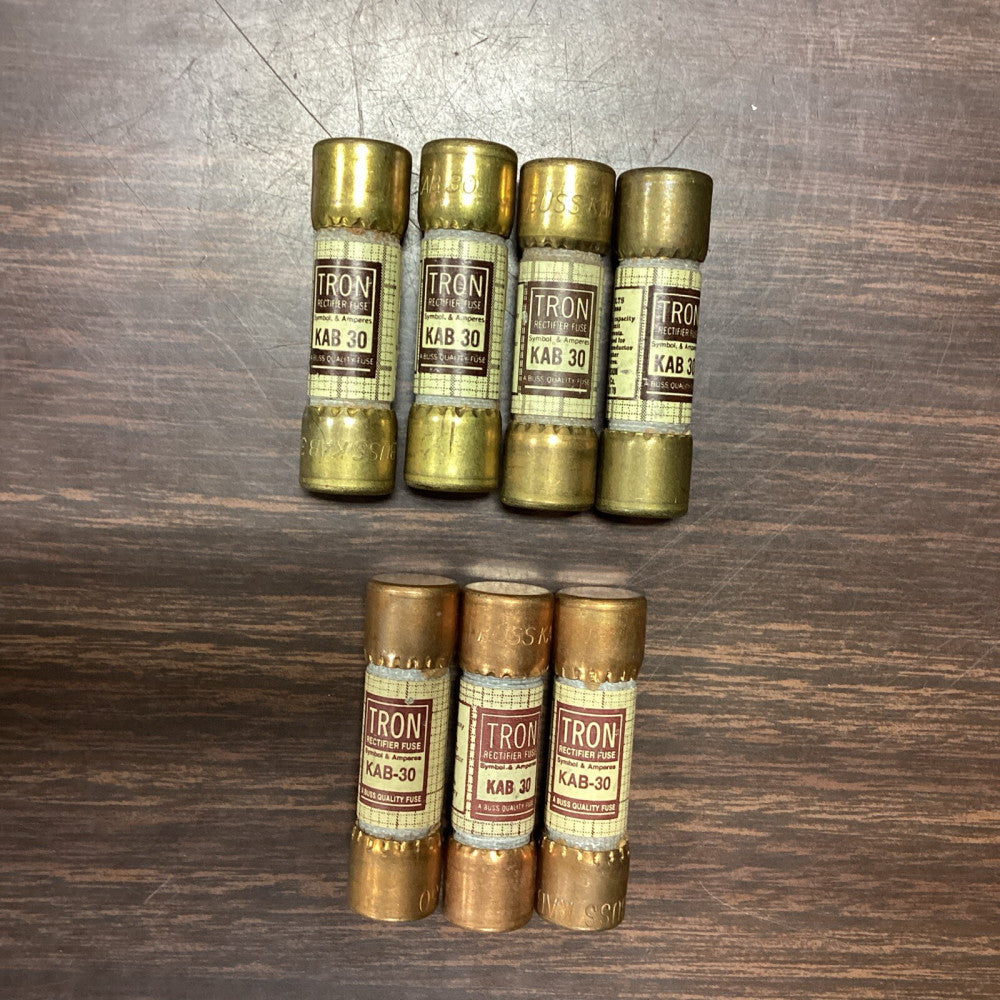 Lot Of 7 Bussmann Tron KAB-30 Fuses 30A