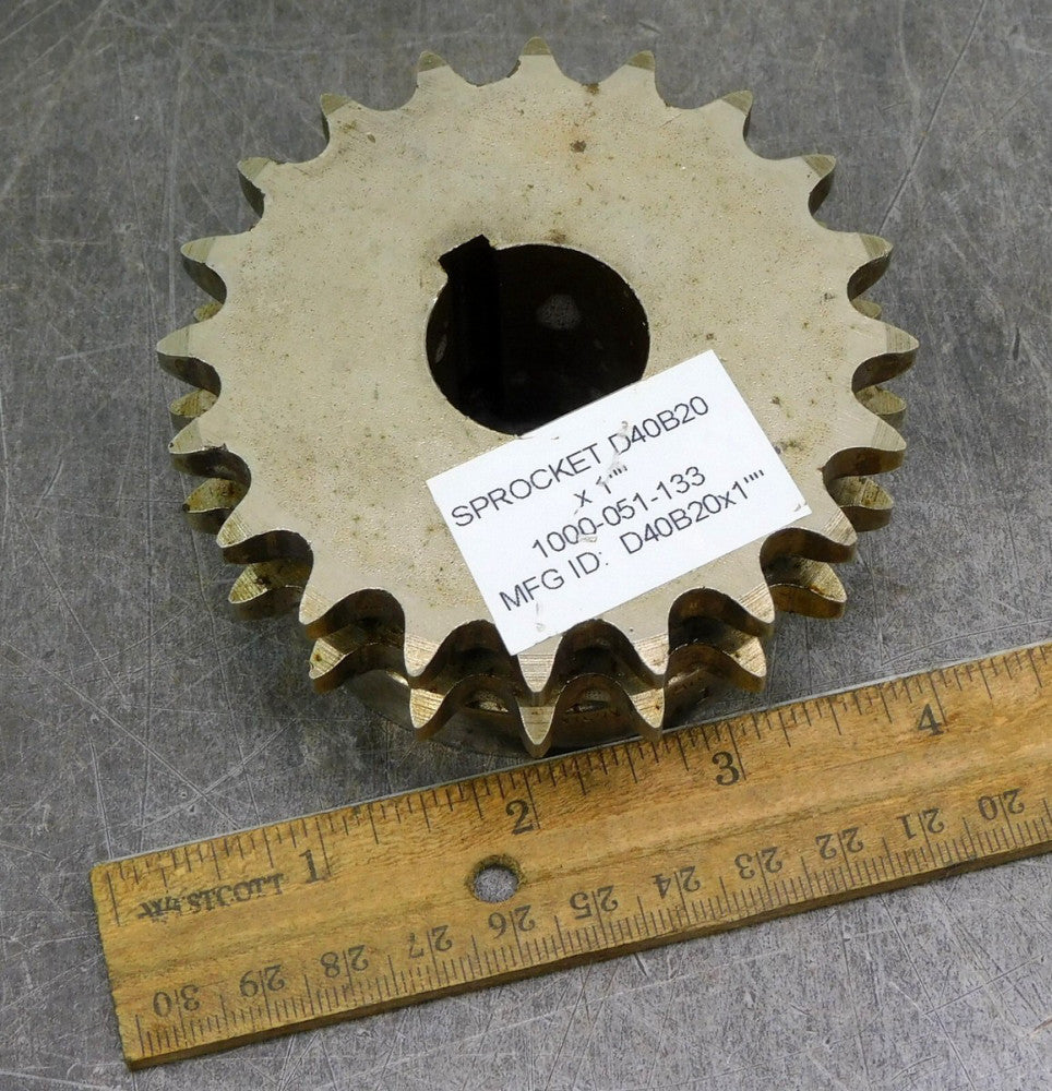 Boston Gear D40B20 Double Roller Chain Sprocket #40 20 Teeth 1" Bore