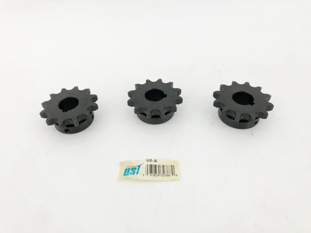 Lot of 3 New US Tsubaki 40B12F-3/4 Sprockets 12 Teeth 3/4" Bore 1L110 - No Box