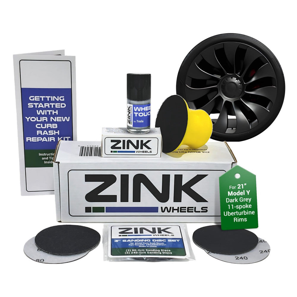 Tesla Wheel Curb Rash Repair Kit for Model Y 21" Charcoal Grey Rims - DIY K