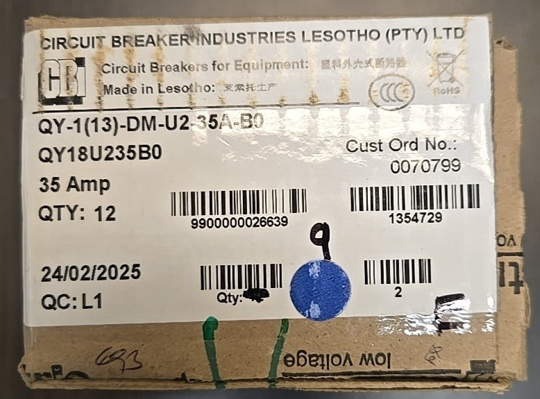 CBI QY18U235B0 Circuit Breaker 1P 35A 35A-B0 New