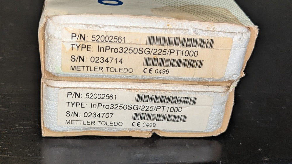 (1) Mettler Toledo pH Sensor InPro3250/SG/225/PT1000 52002561 NIB