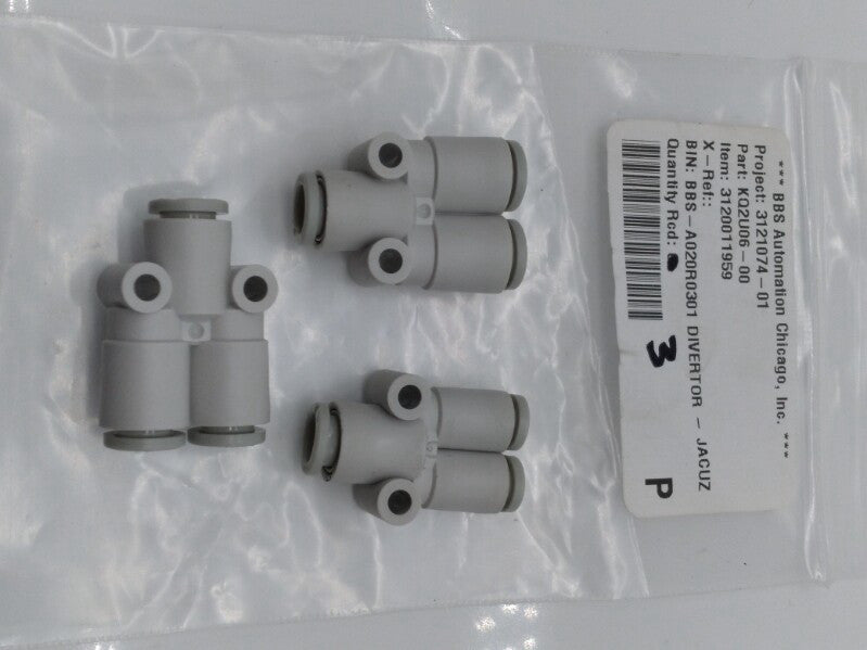 NEW SMC KQ2U06-00 One-Touch Fitting Lot of 3