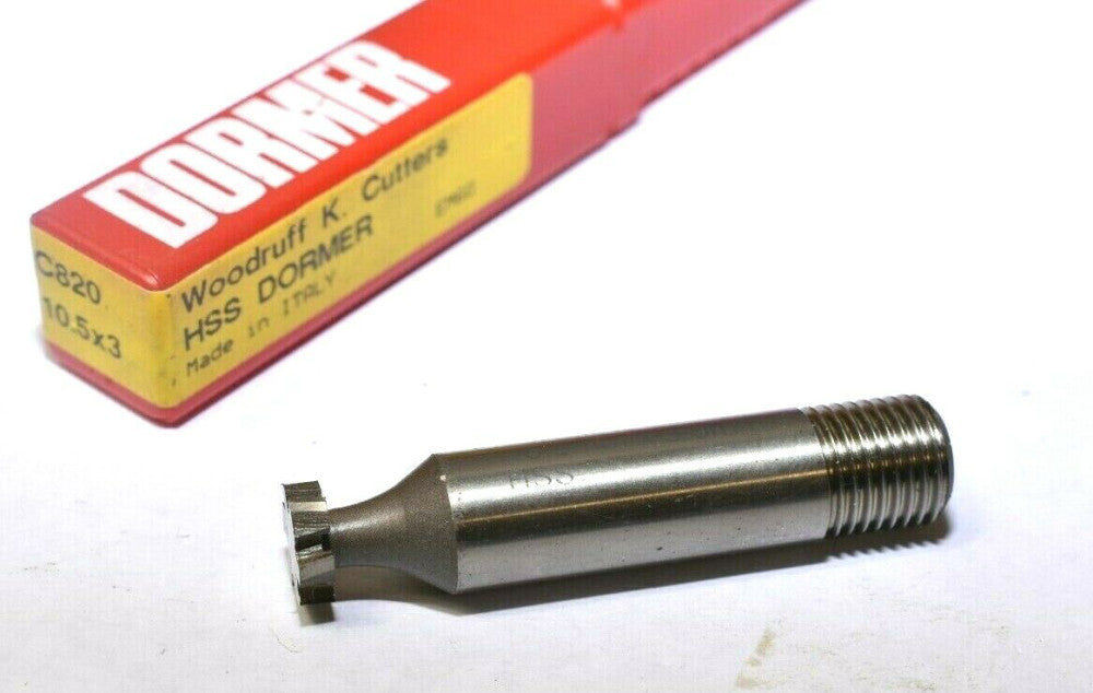 DORMER Woodruff  HSS 0193457 C820 TYPE N,10.5 MM DIA, 3 MM W CUTTING, 57 MM OAL