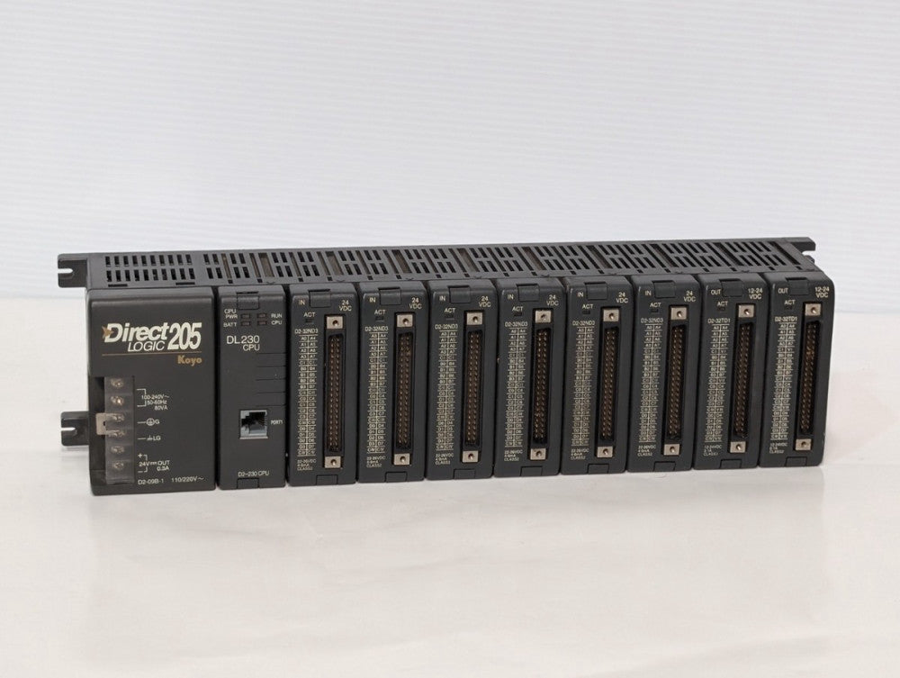 Koyo D2-09B-1 Direct Logic 205 PLC Controller w D2-230 CPU, (8) Input  Output