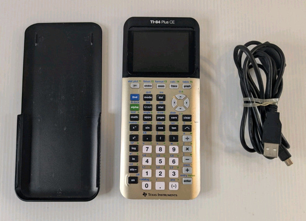 Texas Instruments TI-84 Plus CE Graphing Calculator With Cable - Black Tested