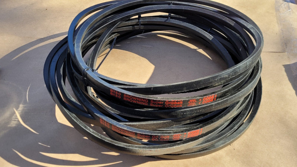 Lot of 5 Browning B150 Super Grip V Belts 153" Outside Length