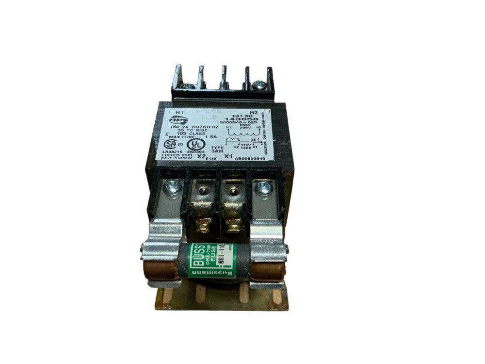 HAMMOND 143858 NDUSTRIAL CONTROL TRANSFORMER 150VA 1.5A 208/120